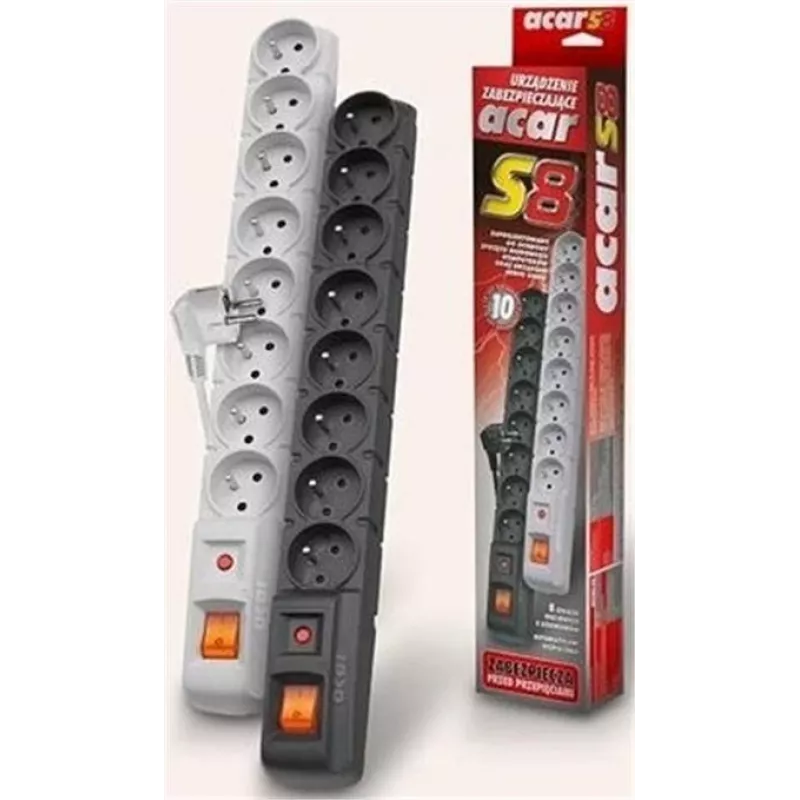 Steckdosenleiste mit Schalter: 8 Steckdosen, Kabel 1,5 m, schwarz