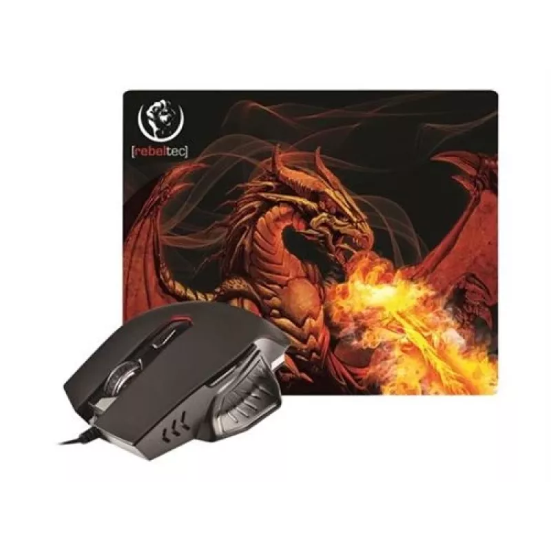 Rebeltec Red Dragon – optische Maus – 6 Tasten – kabelgebunden – USB