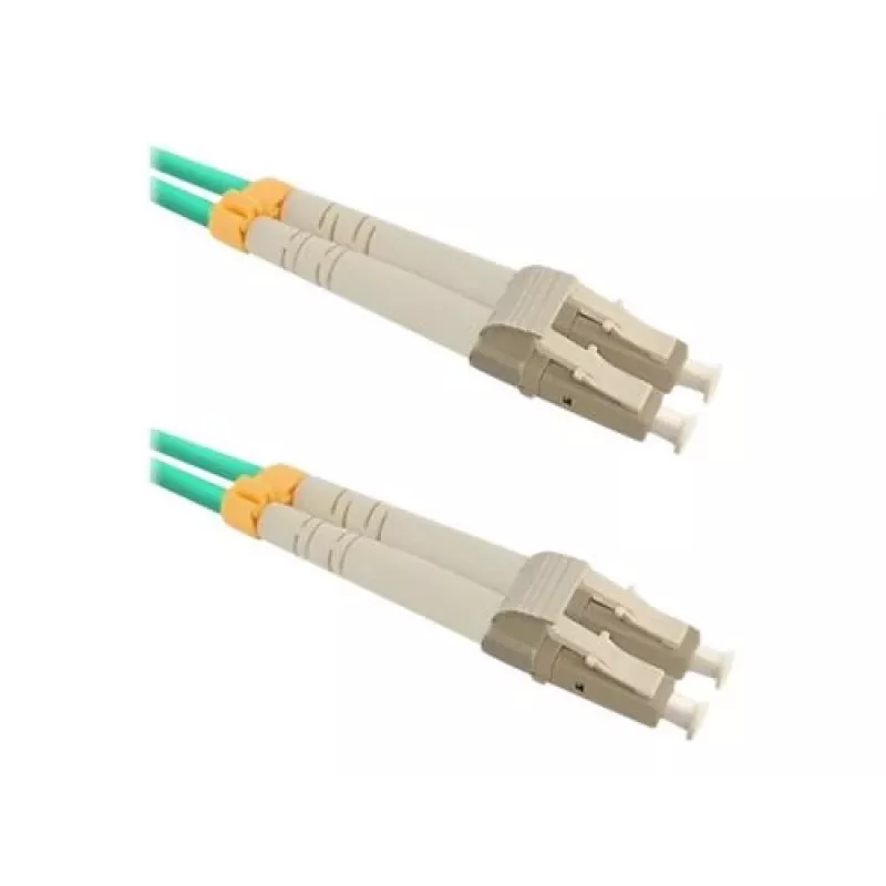 Qoltec - Patchkabel - LC/UPC Multimode (M) auf LC/UPC Multimode (M) - 1 m - Glasfaser - Duplex - 50/125 Mikrometer - OM3 - halogenfrei