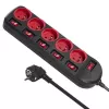 Stromverlängerung MACLEAN MCE204 1,5 m Kabel, 5 AC-Steckdosen, innen, schwarz/rot