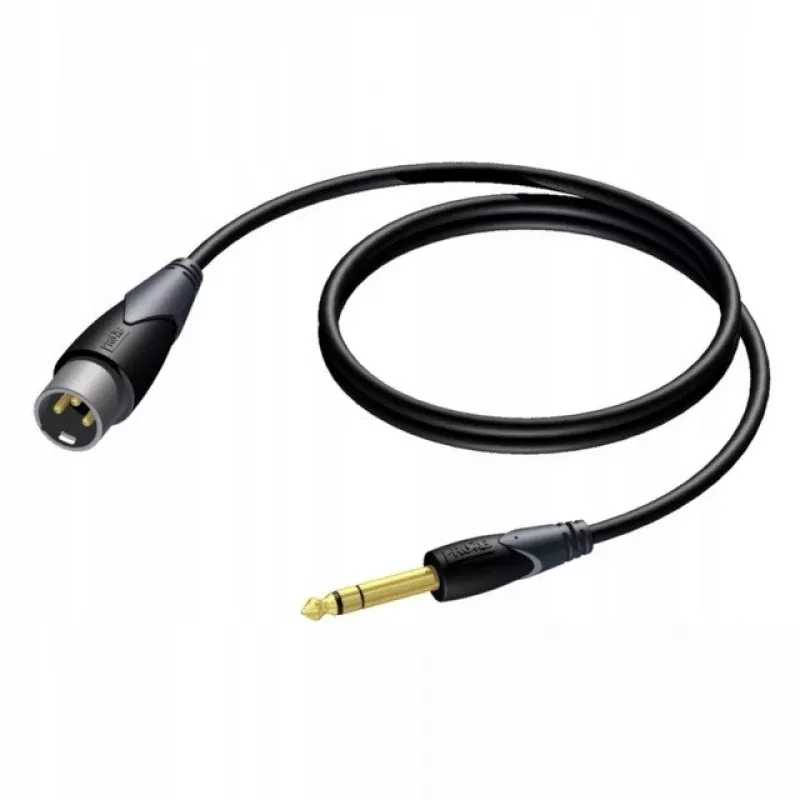 Audiokabel Procab XLR-Stecker auf 6,3 mm (1/4 Zoll) Klinkenstecker, Stereo, 3 m