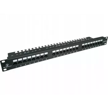 Patch-Panel Alantec PK001 24-Port UTP Cat.6 1U 19 Zoll – 24x RJ45, U/UTP (UTP), schwarz