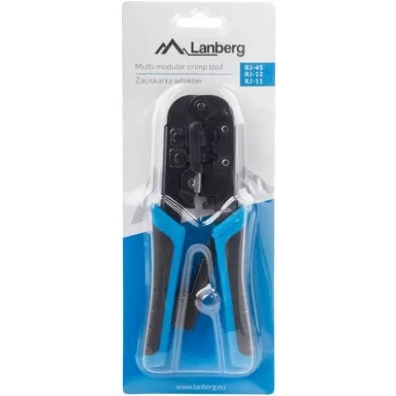 Crimpwerkzeug LANBERG NT-0201 für RJ-45-Stecker, 180 mm, 315 g, schwarz/blau