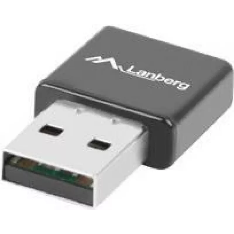 USB-WLAN-Adapter LANBERG NC-0300-WI, 2x interne Antennen 2 dBi, USB 2.0, bis zu 2400 Mbit/s, schwarz