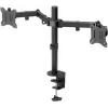 Goobay Monitorarm Dual Flex - 17-32 Zoll Bildschirm - Tischmontage VESA 75 und 100 mm - Drehbar, schwenkbar und neigbar - Höhenverstellbare Halterung - Maximale Traglast