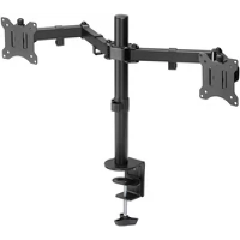 Goobay Monitorarm Dual Flex - 17-32 Zoll Bildschirm - Tischmontage VESA 75 und 100 mm - Drehbar, schwenkbar und neigbar - Höhenverstellbare Halterung - Maximale Traglast