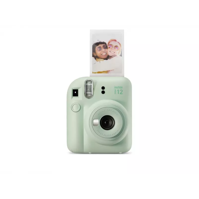 Sofortbildkamera Fujifilm Instax Mini 12 Grün — Bild 86x54 mm, Film 62x46 mm, 60 mm äquiv. Brennweite