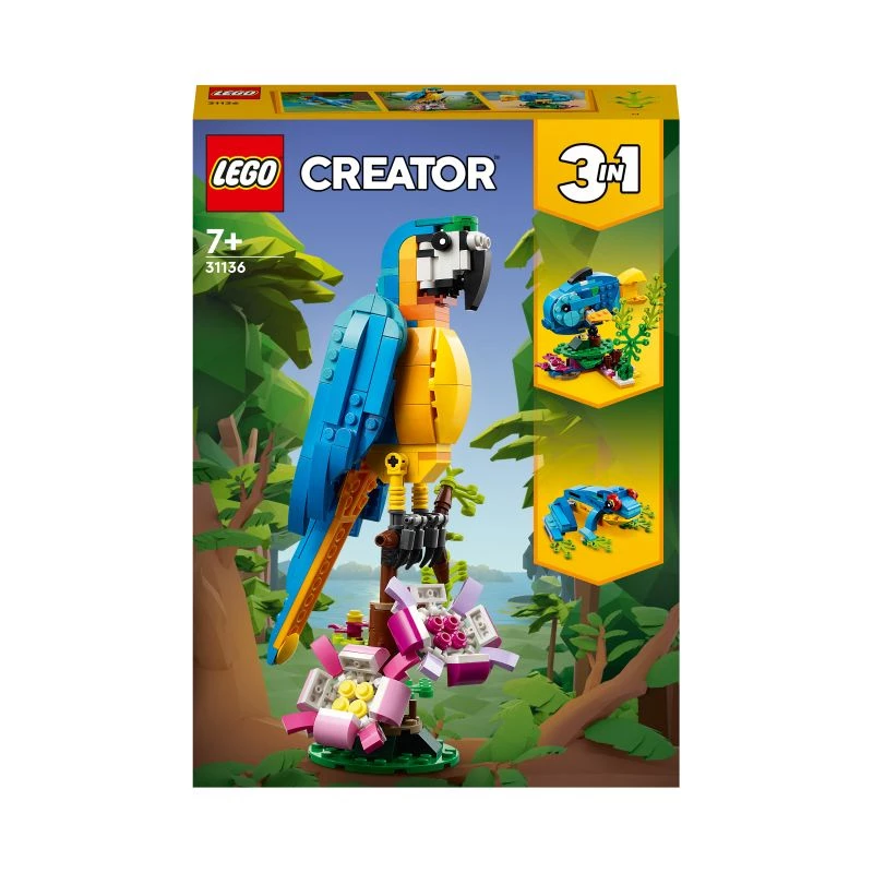 LEGO Bauset Exotischer Papagei 31136 — Creator Display-Modell, 253 Teile, 220×120×110 mm