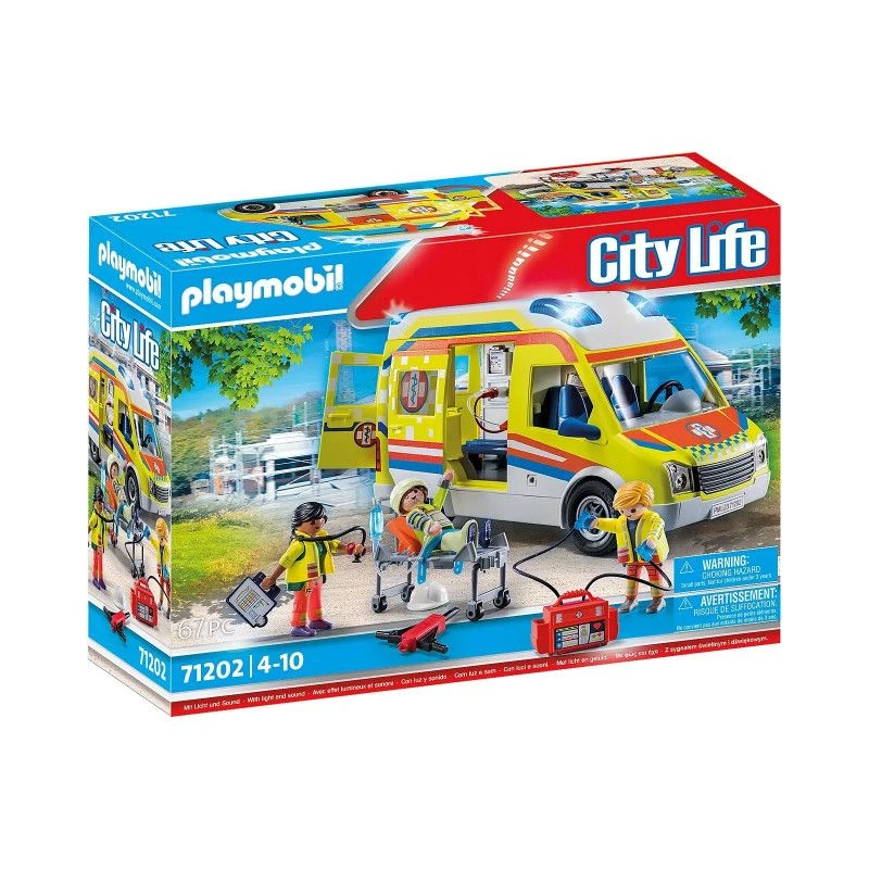Playmobil 71202 City Life Krankenwagen mit Licht und Sound Spielset Geeignet für Kinder ab 4 Jahren Einzeln