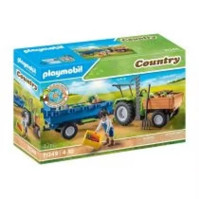 Playmobil Mähdrescher-Traktor mit Anhänger - Als-ob-Spiel & fantasievolles Spielen für Kinder von 6 bis 9 Jahren - Fat Brain Toys