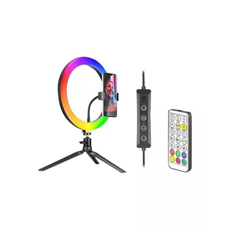 Ring-Lampe RGB 26 cm mit Stativ