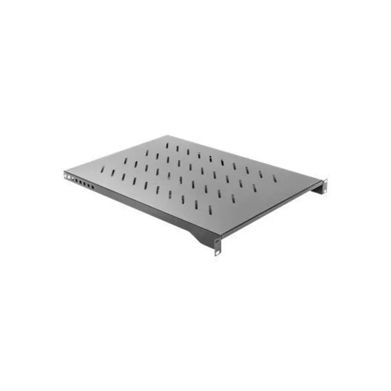 Rack shelf LANBERG AK-1010-B for 19 inch cabinets, 1U, 482.6×750×45 mm, max load 15 kg, Schwarz