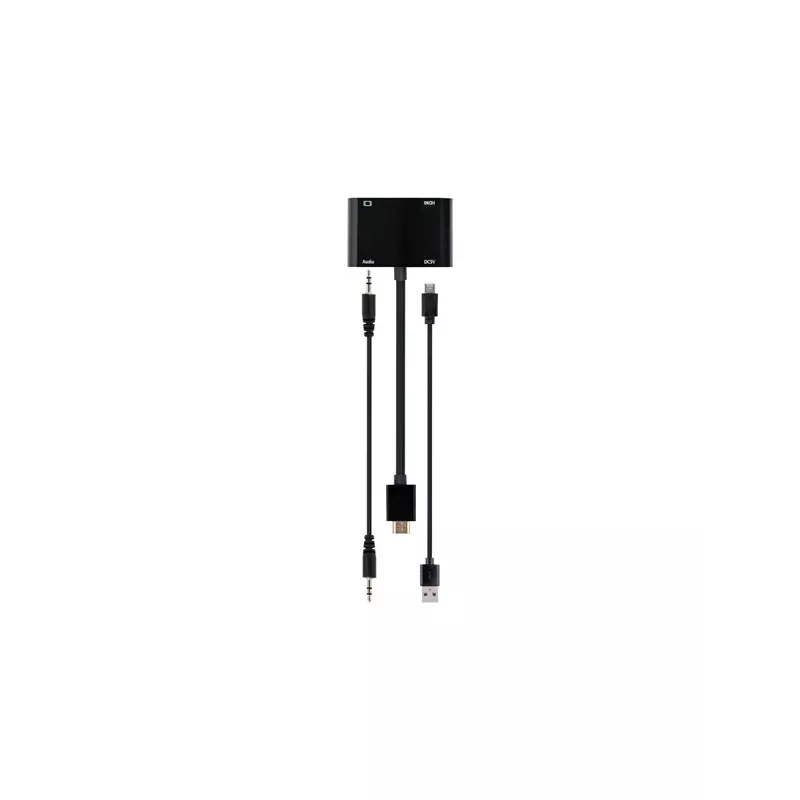HDMI-zu-VGA-Adapter GEMBIRD A-HDMIM-HDMIFVGAF-01, HDMI-Stecker auf VGA-Ausgang, 0,15 m, schwarz