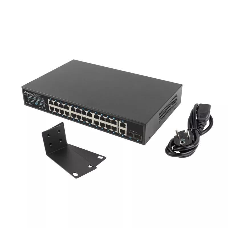 Unmanaged LANBERG Switch RSGE-24P-2GE-2S-360 mit 24 RJ-45 Ethernet-Ports