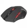 Funkmaus DEFENDER ACCURA MM-275 RF, optisch, beidhändig, 1600 DPI, USB-RF-Empfänger, 5–6 Tasten, schwarz/rot