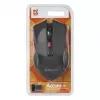 Funkmaus DEFENDER ACCURA MM-275 RF, optisch, beidhändig, 1600 DPI, USB-RF-Empfänger, 5–6 Tasten, schwarz/rot
