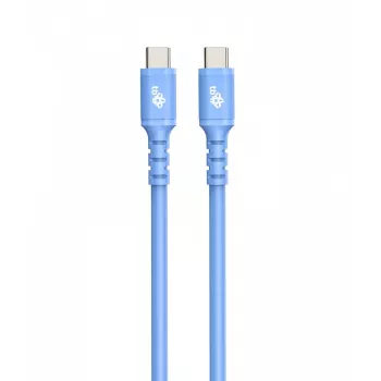 USB C - USB C Kabel 1m. silicone Blau