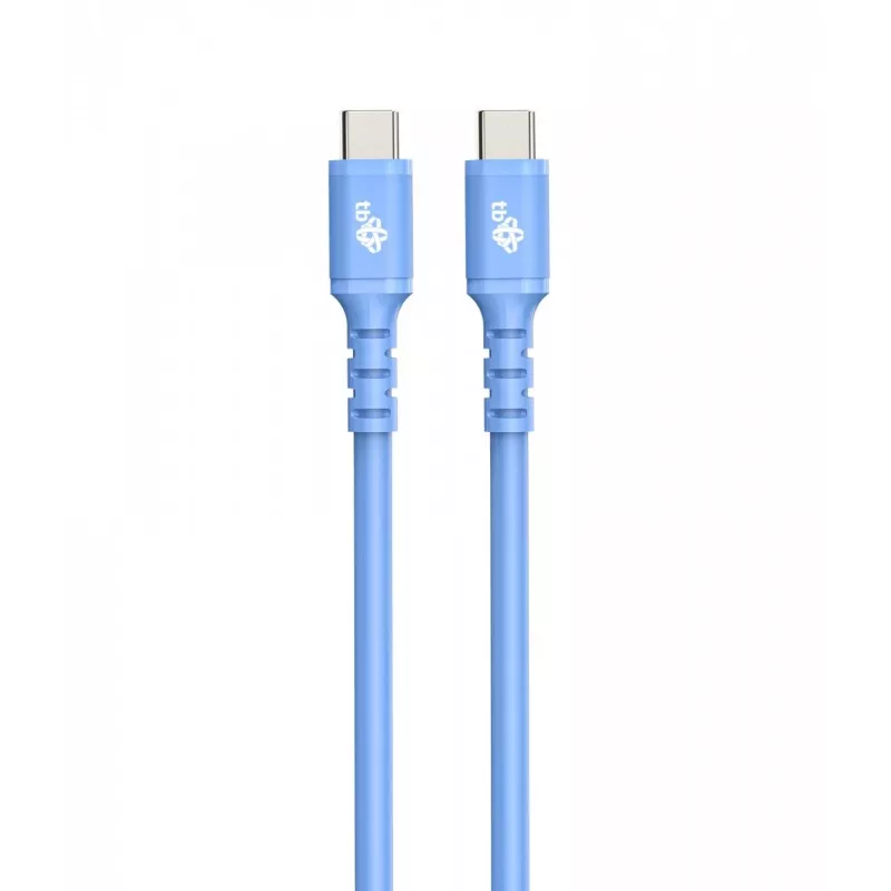 USB C - USB C Kabel 1m. silicone Blau
