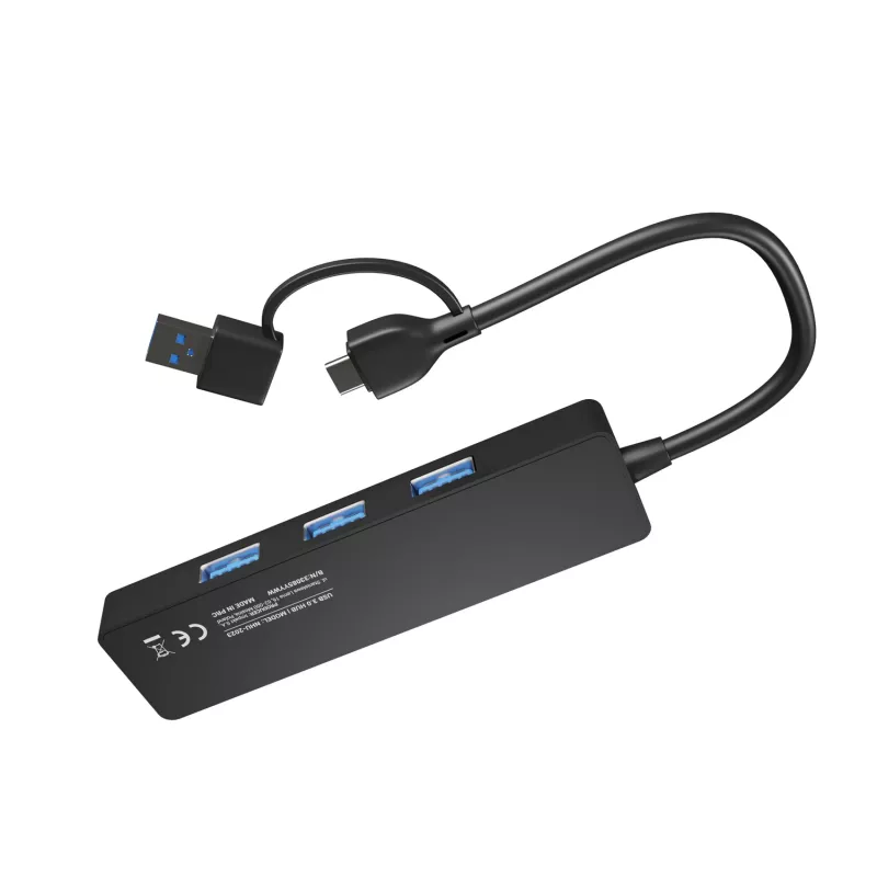 USB Hub NATEC Mayfly USB 3.2 Gen 1 Type-A Type-C 5000 Mbit/s Schwarz