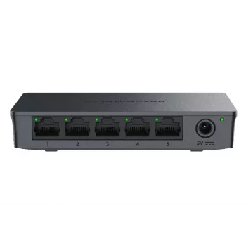 Grandstream GWN7700 Layer 2 Unmanaged Switch 5x Gigabit Ports 10Gbps Switching Capacity 802.1p QoS Schwarz Desktop/Wandmontage 5VDC