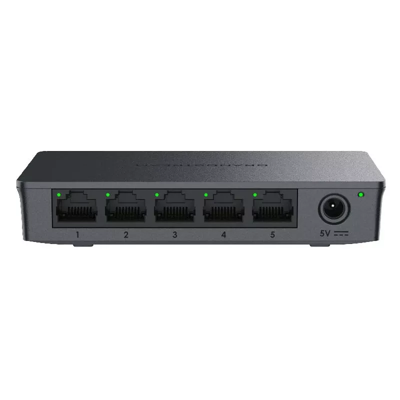 Grandstream GWN7700 Layer 2 Unmanaged Switch 5x Gigabit Ports 10Gbps Switching Capacity 802.1p QoS Schwarz Desktop/Wandmontage 5VDC