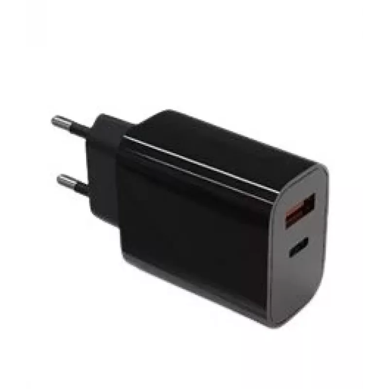 Wandladegerät 2x3A USB-C + USB-A Power Delivery schwarz