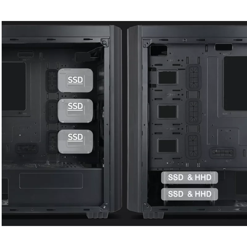 Gembird Fornax K500 ATX Computergehäuse, Midi-Tower, Schwarz