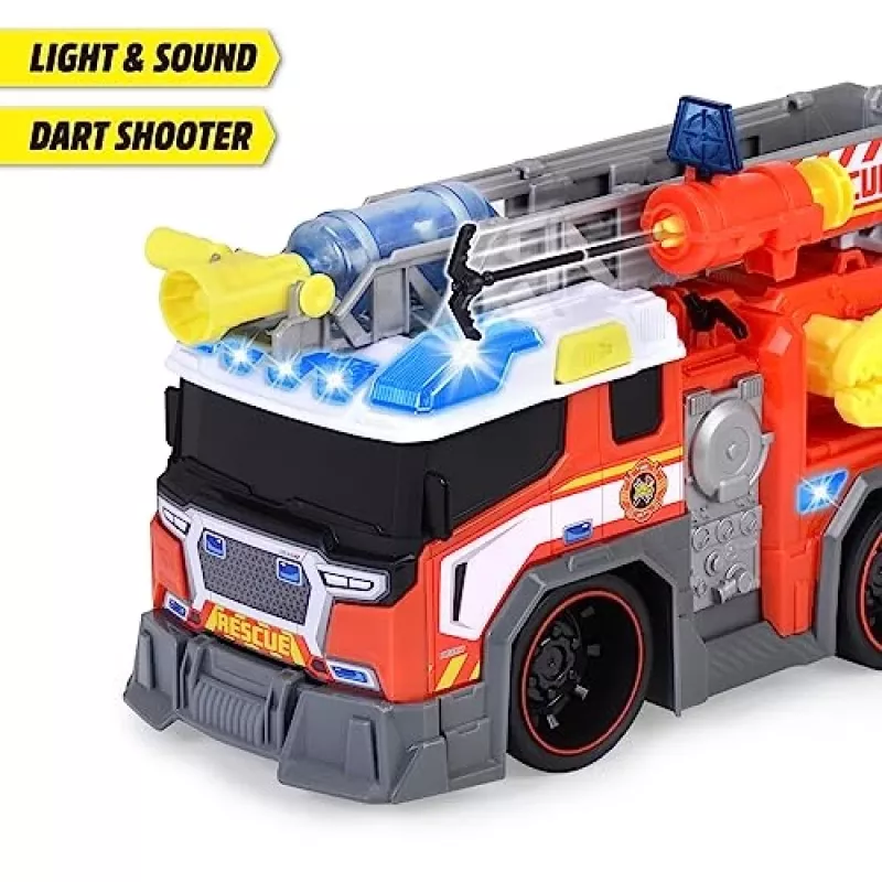 Feuerwehr-Spielzeugauto Dickie Modell 203307000 — batteriebetrieben, ab 3 Jahren, Farben: Schwarz/Blau/Rot/Weiß/Gelb