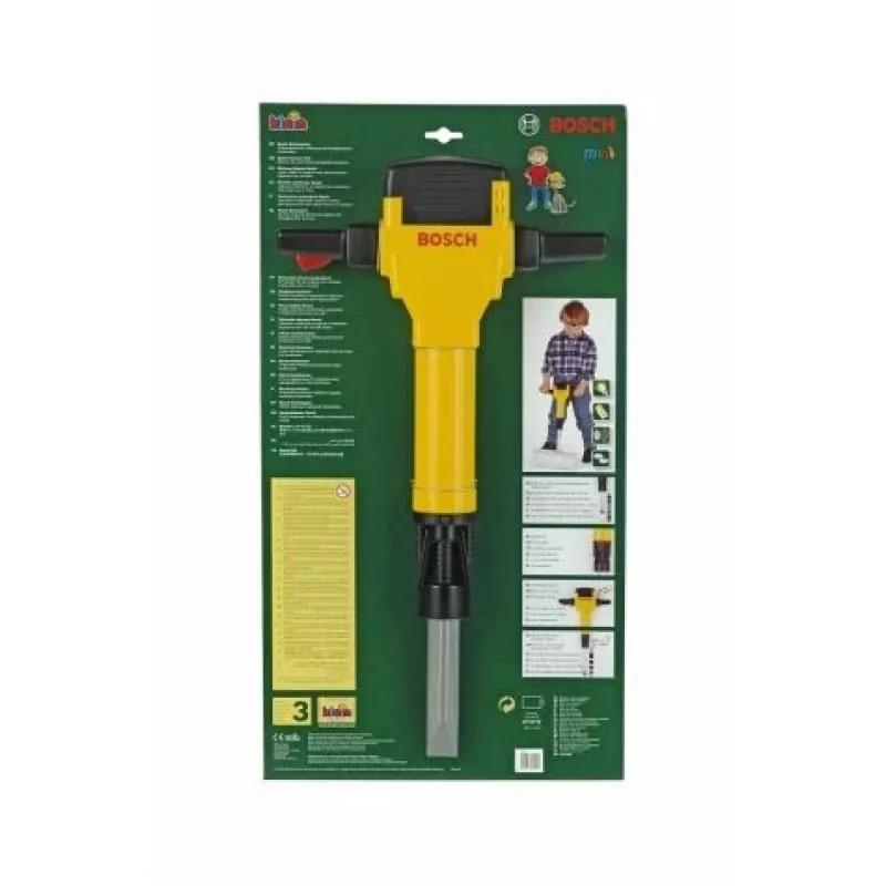 Theo Klein 8405 Bosch Abbruchhammer I batteriebetrieben mit Auf- und Abbewegung des Bohrers I mit Motorgeräusch und Blinklicht I Maße: 28 cm x 7 cm