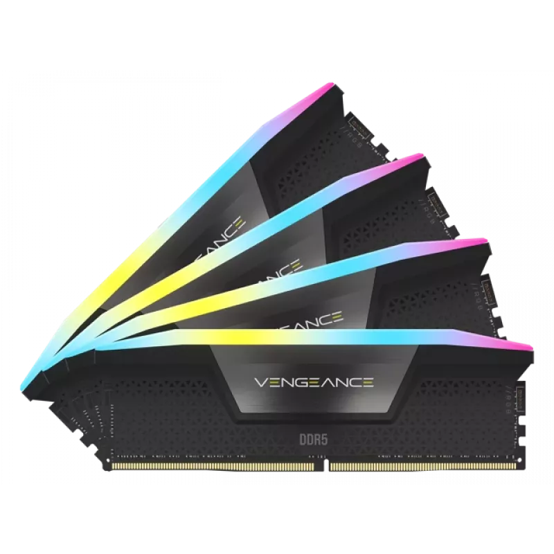 DIMM 64 GB DDR5-6000 (4x 16 GB) Quad-Kit, Arbeitsspeicher schwarz, CMH64GX5M4B6000C36, Vengeance RGB, INTEL XMP