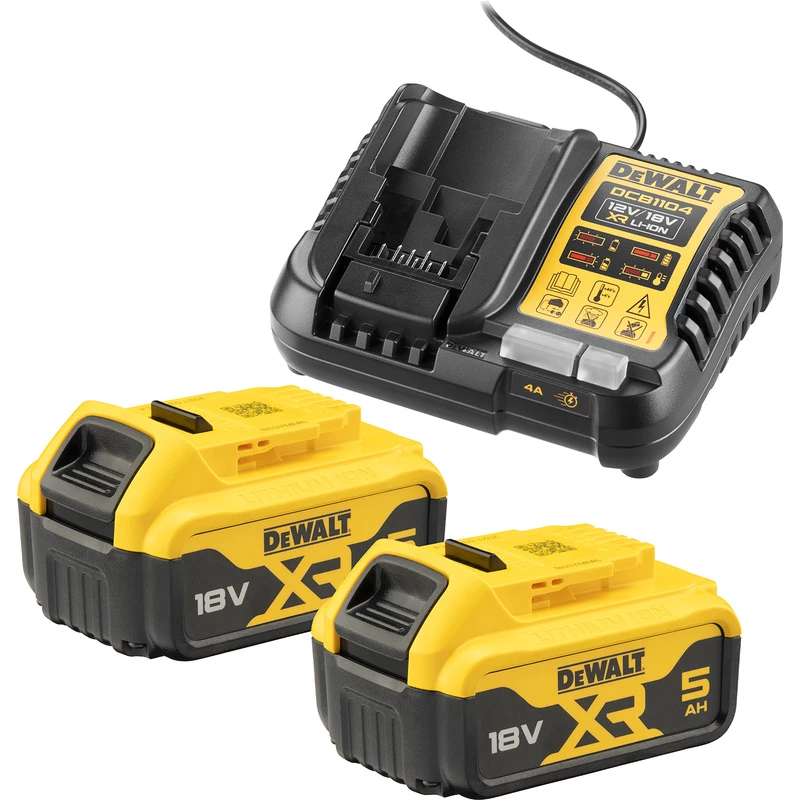 Akku- und Ladegerät-Set DeWALT DCB1104P2 18 V 5,0 Ah (2 Akkus, Ladegerät)