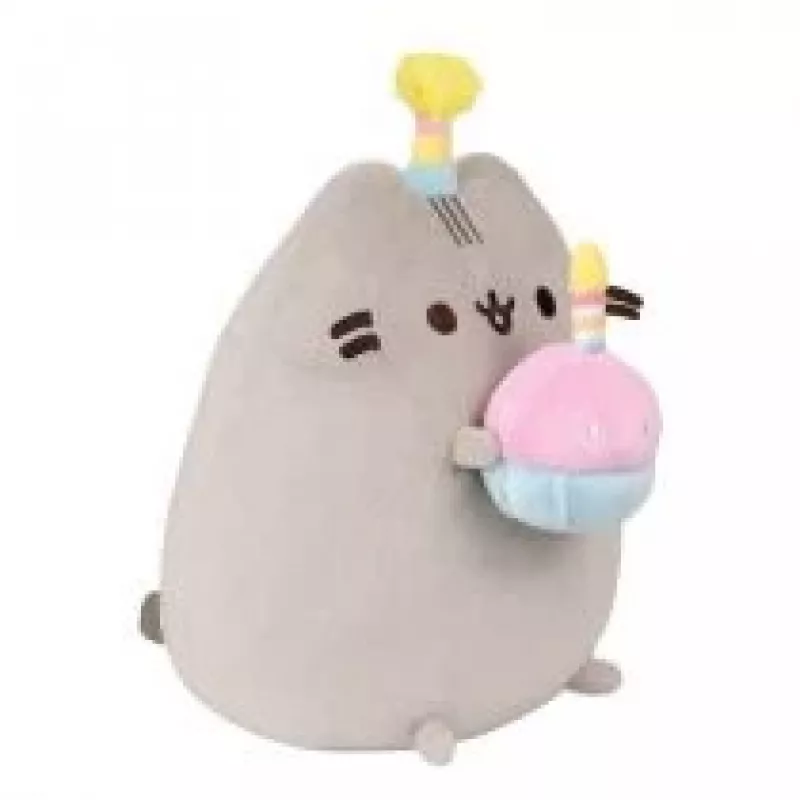 Plüschtier Pusheen von Pusheen — 24 cm Geburtstagshut mit Kuchen Plüschtier
