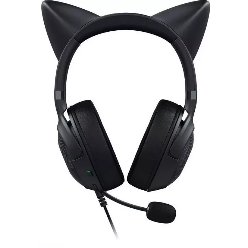 Kraken Kitty V2 - Schwarz, Gaming-Headset, Kitty-Ohren, Stream-Reaktive Beleuchtung, HyperClear-Kardioidmikrofon, 40-mm-TriForce-Treiber, integriertes Mikrofon in den Ohrmuscheln, Razer Chroma RGB (Ohr und Ohrmuscheln), Surround Sound: Nur verfügbar unter