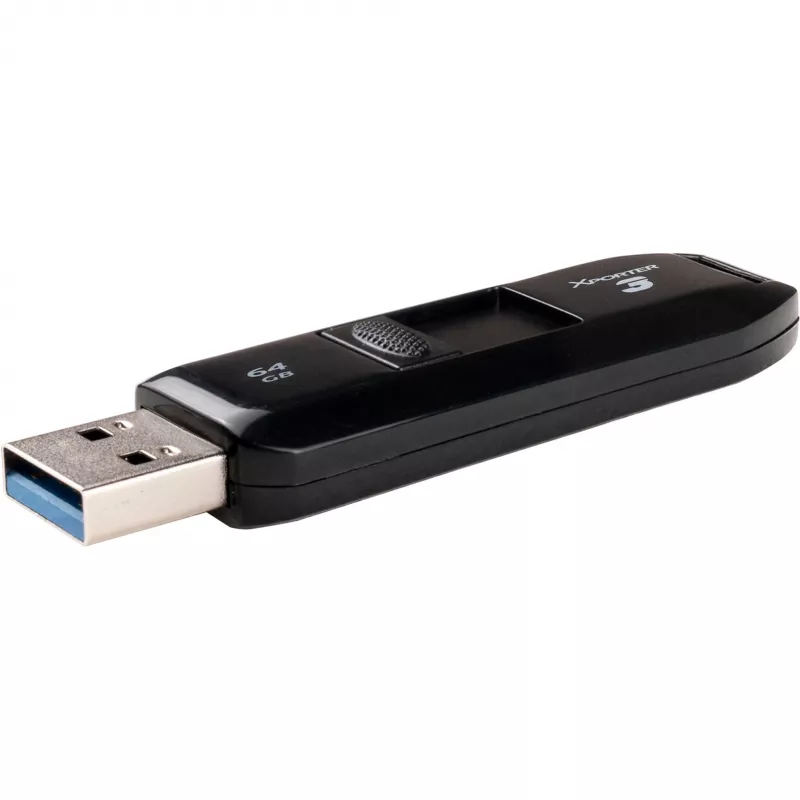 USB-Flash-Laufwerk PATRIOT Xporter 64 GB USB Typ-A 3.2 Gen 1 (Schieber, schwarz, 80 MB/s)