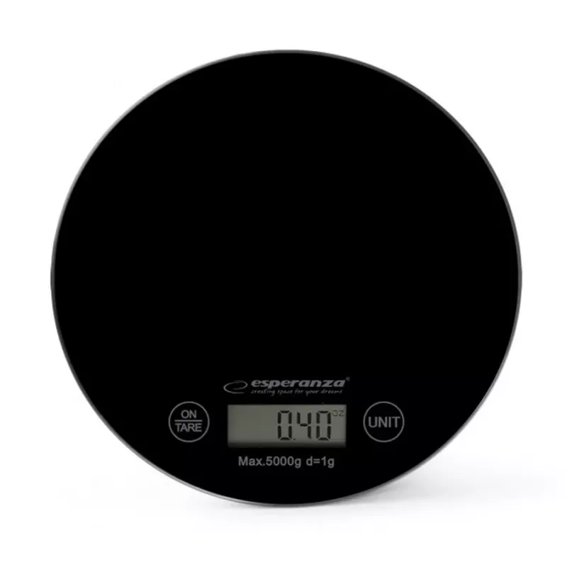Esperanza EKS003K Küchenwaage Schwarz Flache Oberfläche Rotondo Elektronische Küchenwaage