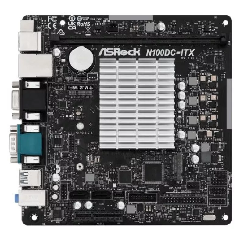 ASRock N100DC-ITX - Intel Quad-Core Prozessor N100 (bis zu 3,4 GHz) DDR4- 2 SATA3, unterstützt Intel Turbo Boost Technology Mini ITX (280) Mainboards