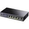 Netzwerk-Switch Cudy FS1006P Fast Ethernet 6-Port (4 PoE, 1 PoE+) 10/100 Mbit/s, 1,2 Gbit/s Bandbreite, Metallgehäuse, Rack-/Wandmontage