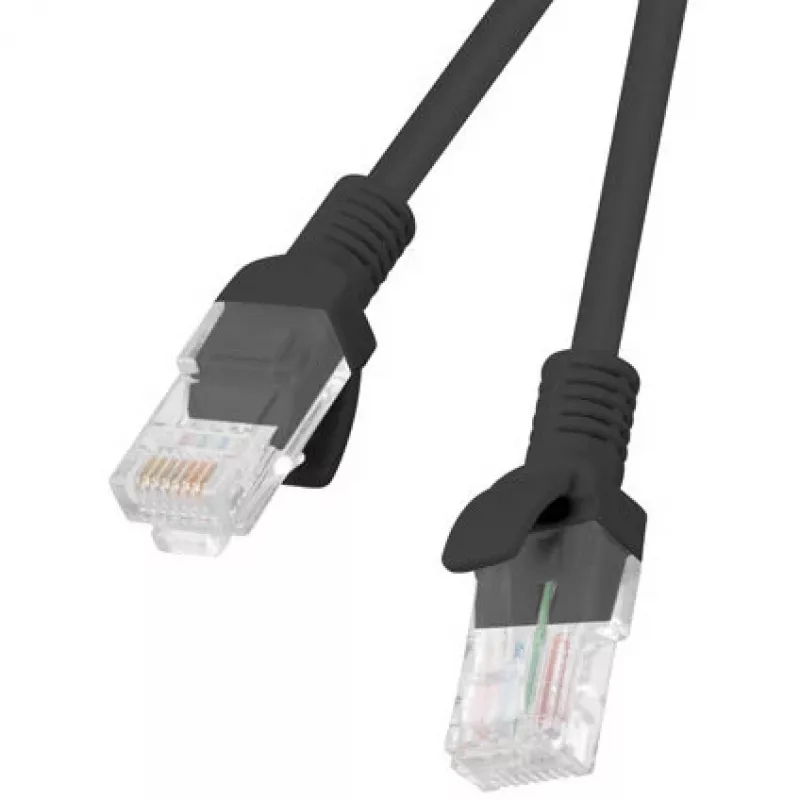 Netzwerkkabel LANBERG PCU5-20CC-0025-BK RJ-45 Cat5e 0,25 m schwarz, U/UTP, CCA, AWG26