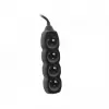 Tracer PowerCord Verlängerungskabel, 4 Steckdosen, 3 m, Schwarz