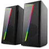 Boxe Stereo 2.0, 6W, Conectare Jack 3.5mm, Alimentare USB, Esperanza Rainbow Nortec 95855, Iluminare RGB, Negre