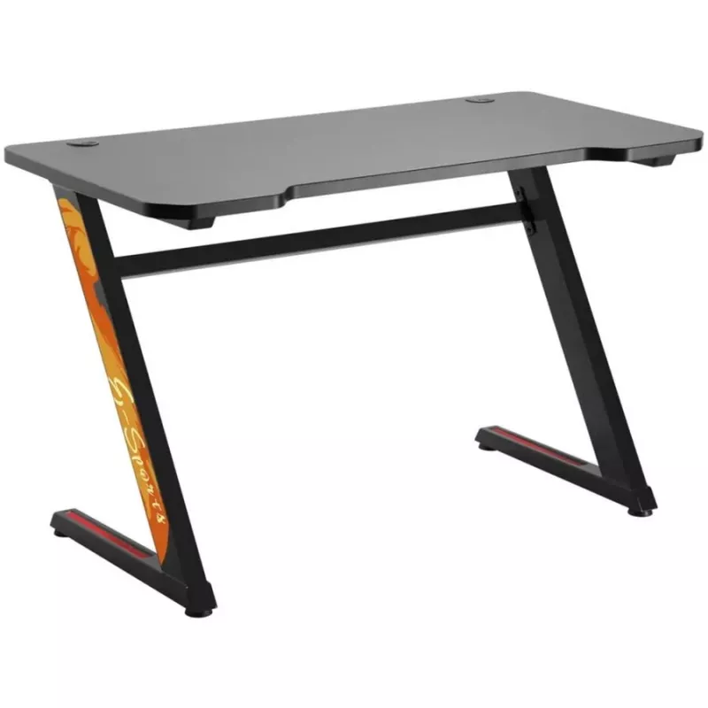 NanoRS RS120 Gaming-Computertisch, modernes Design, leicht und stabil (max. 50 kg Belastung), Schwarz & Orange