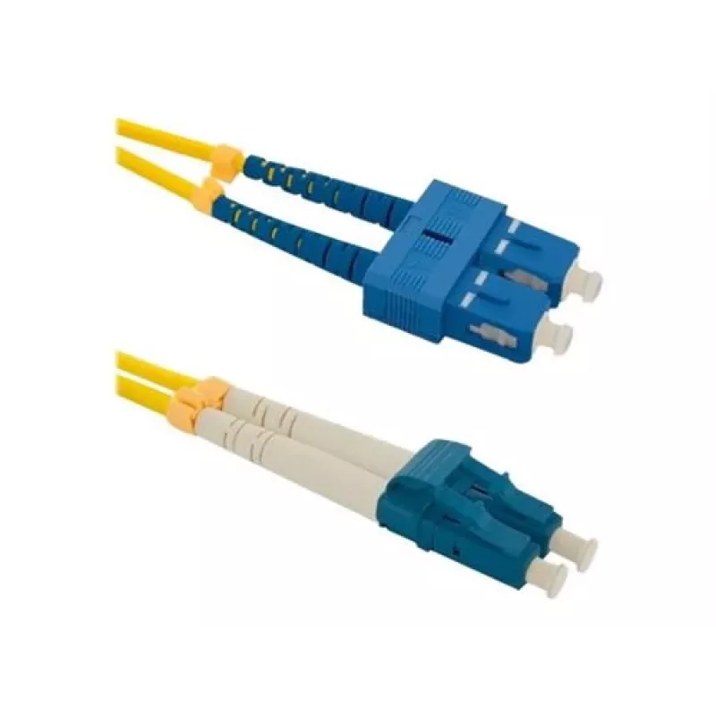 Qoltec - Patchkabel - Singlemode SC/UPC (M) auf Singlemode LC/UPC (M) - 1 m - Glasfaser - Duplex - 9/125 Mikrometer - G.652D