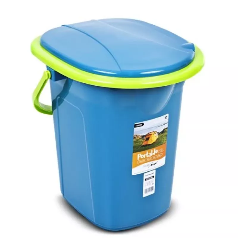 GreenBlue GB320BL Tragbare Reise-Toilette Eimer Sitz Camping Festival Griff Deckel Robust Stabil 19L