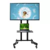Maclean MC-739 professioneller TV-Rollwagen, 32-65 Zoll (165,1 cm), max. 40 kg, VESA bis 400x600, Schwarz