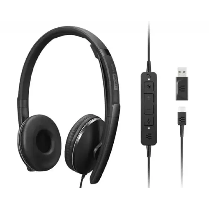 Lenovo 4XD1M45627 Kopfhörer/Headset Kabelgebunden Kopfband USB Typ-C Schwarz