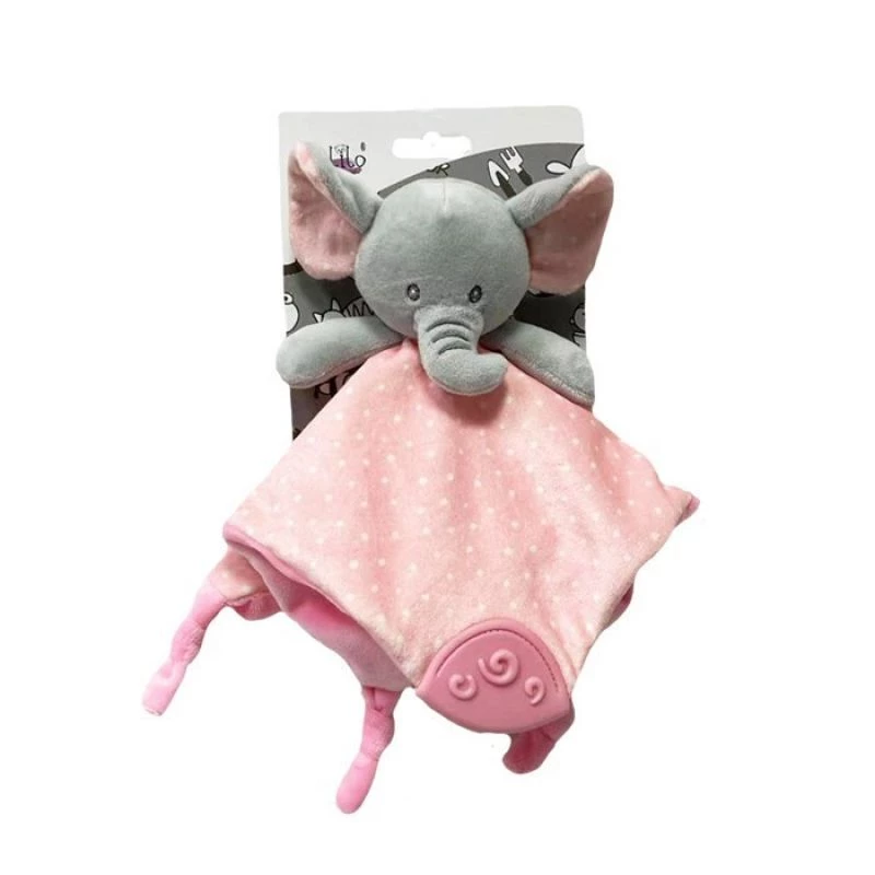Plüschtier TULILO Milly rosa Elefant 25 x 25 cm, weiches Stofftier für Babys