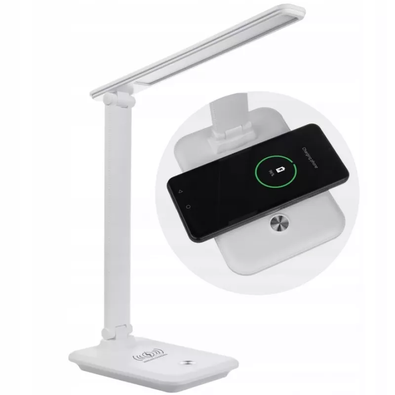 LED-Schreibtischlampe MACLEAN MCE616W 9W mit integriertem Qi-Wireless-Ladegerät