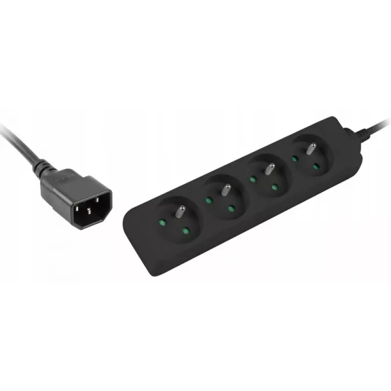 Power Extension Lanberg PS0-04E-0100-IEC-BK 1m 4 AC Outlets Indoor Schwarz