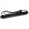 Alantec PZ071U power extension 1.8 m 7 AC outlet Indoor Schwarz