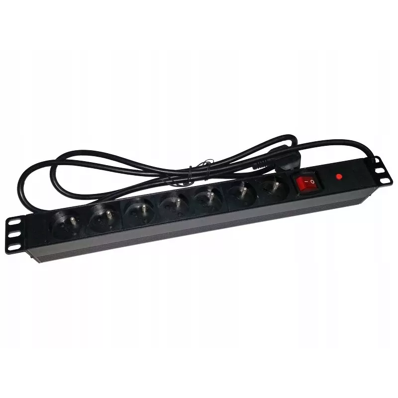 Alantec PZ071U power extension 1.8 m 7 AC outlet Indoor Schwarz